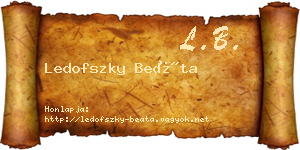 Ledofszky Beáta névjegykártya